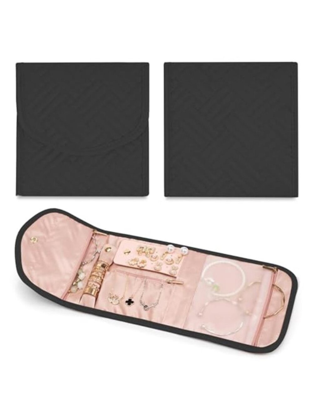 Amrules Travel Jewelry Roll Organizer Bag Foldable and Anti-Lost Jewelry Holder